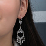 Sterling Silver Filigree Chandelier Dangle Earrings