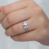 Silver-Tone Zirconia Pear & Marquise Cluster Ring