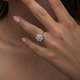 Ring - Sterling Silver Baguette Zirconia Floral Cluster