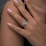 Silver Baguette & Pave Multi-Row Ring