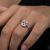 Ring - Silver-Tone Baguette & Round Cut Geometric Statement Ring