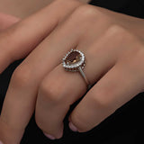 Ring - Elegant Zultanite Pear Halo Statement Ring