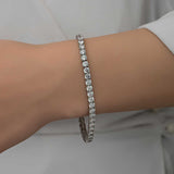 Sterling Silver Tennis Bracelet - White Stone Elegance