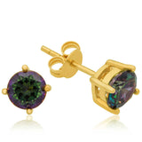 Stud Earrings - Gold-Tone Mystic Topaz Solitaire Prong-Set