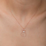 Necklace - Rose Gold Tone Sparkling Cubic Zirconia Cat Pendant