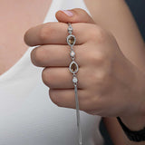 Sterling Silver Teardrop Zultanite & Zirconia Adjustable Bracelet