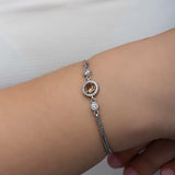 Adjustable Bracelet - Silver-Tone Zultanite & CZ Halo Design
