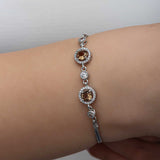 Sterling Silver Zultanite & Zirconia Halo Adjustable Bracelet