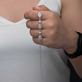 Sterling Silver Bracelet - Dazzling Zircon Marquise & Round Stones