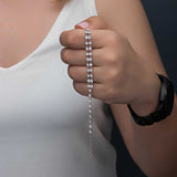 Sterling Silver Zircon Double Row Tennis Bracelet