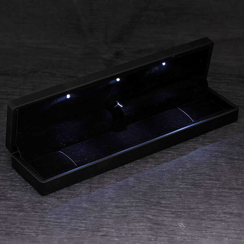 Illuminated Black Jewelry Presentation Box - For Bracelets & Rosaries