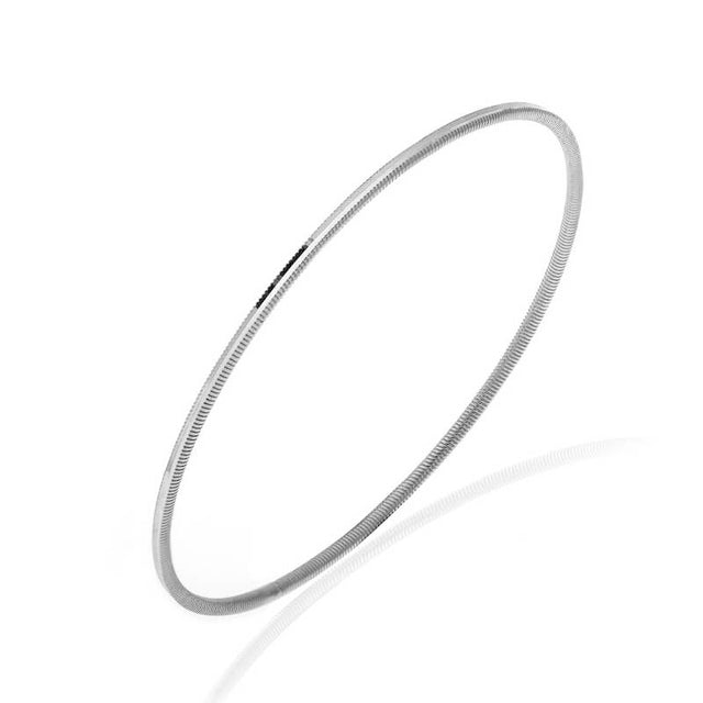 Flexible Bangle Bracelet - Silver-Tone Coiled Design