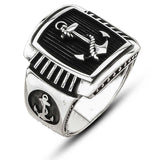 Premium Silver Nautical Anchor Men's Ring