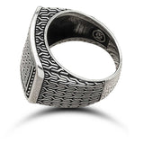Premium Oxidized Silver Intricate Pattern Men's Ring