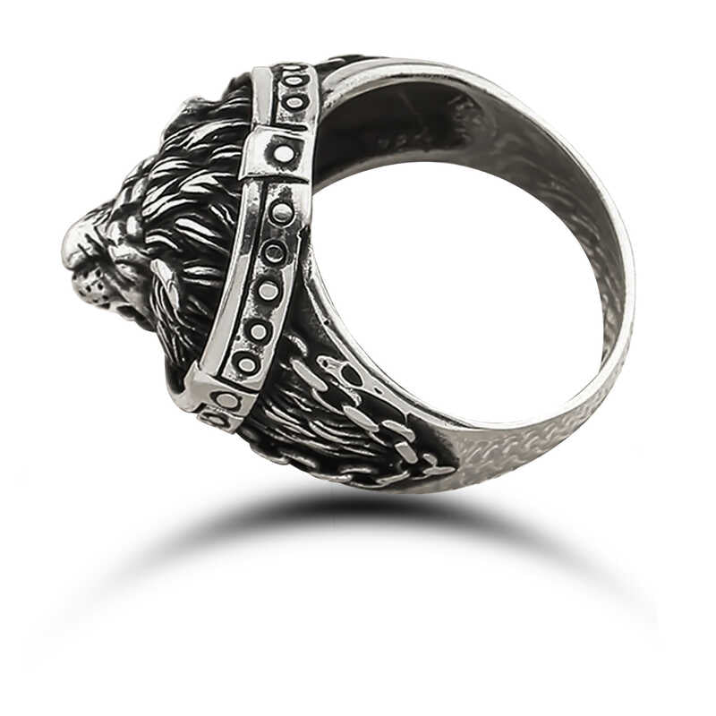 Professional Sterling Silver Lion Head Men's Ring