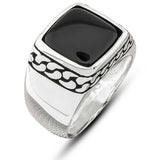 Premium Sterling Silver Onyx Stone Men's Ring
