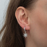 Dangle Earrings - Sterling Silver Cubic Zirconia North Star