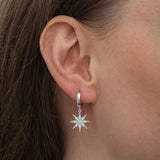 Dangle Earrings - Sterling Silver Cubic Zirconia North Star