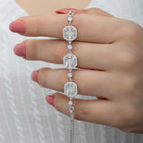 Sterling Silver Bracelet - Dazzling Baguette & Round Cut Stone Design