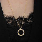 Halskæde - Forgyldt Sterlingsølv CZ Evighedscirkel Vedhæng