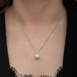 Collana - Elegante Ciondolo a Sfera con Cristalli Pave in Argento Placcato