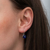 Sterling Silver Evil Eye Dangle Earrings - Symbolic Protection Charm