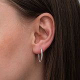 Sterling Silver Delicate Textured Hoop Earrings