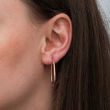 Rose Gold Plated Sterling Silver Sleek Teardrop Hoop Earrings