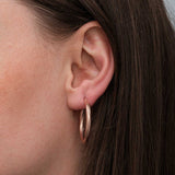 Hoop Earrings - Rose Gold Plated Sterling Silver Twisted Dainty