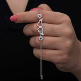Sterling Silver Angel Wing & Evil Eye Charm Bracelet - Dainty CZ Sparkle