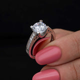Solitaire Ring - Sterling Silver CZ Engagement Style