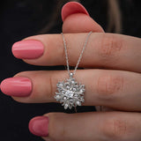 Sterling Silver Snowflake Spinner Necklace & Matching Ring Set