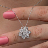 Sterling Silver Star Spinner Necklace - Dazzling Baguette & Round Zircon