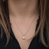 طقم مجوهرات هالة من الفضة الإسترلينية مع حجر كريم أصفر