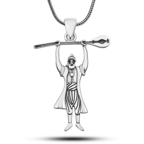 Men's Necklace - Sterling Silver Pir Sultan Abdal Cultural Pendant