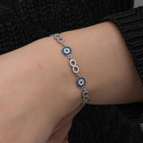 Bracelet - Silver-Tone Sparkling Infinity Evil Eye Charm