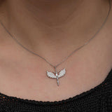 Collier Épée d'Archange en Argent Sterling avec Pierres de Zirconia