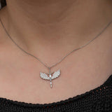 Collier Épée d'Archange en Argent Sterling avec Pierres de Zirconia