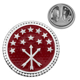 Lapel Pin - Silver-Tone Enamel Circassian Flag Design