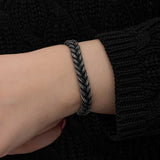 Sterling Silver Bracelet - Two-Tone Kazaziye Braided Rope Design