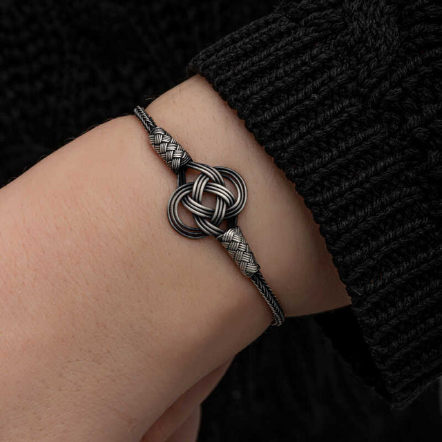Sterling Silver Kazaziye Woven Knot Bracelet - Artisan Handcrafted Design