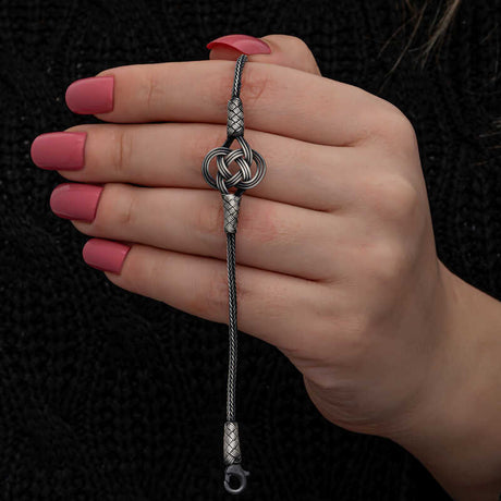 Sterling Silver Kazaziye Woven Knot Bracelet - Artisan Handcrafted Design