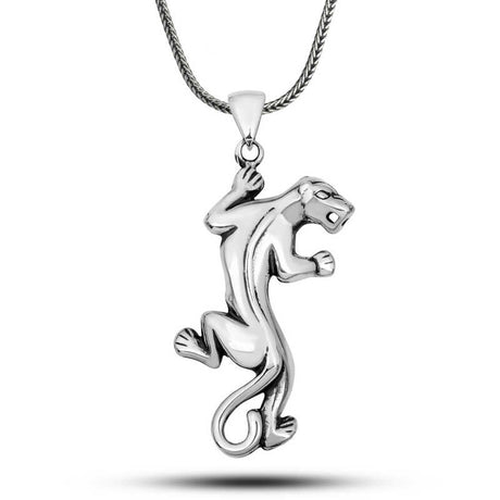 Sterling Silver Panther Pendant Necklace - Bold & Fierce Design