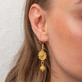 Gold-Tone Dangle Earrings - Trabzon Kazaz Filigree Design