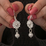 Drop Earrings - Sterling Silver Trabzon Kazaz Floral Design