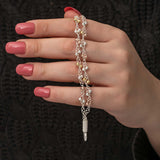 Sterling Silver - Multi-Tone Shimmering Bead Chain Bracelet