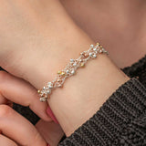 Sterling Silver - Multi-Tone Shimmering Bead Chain Bracelet