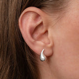 Sterling Silver Teardrop Stud Earrings - Minimalist Design