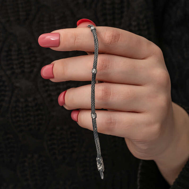 Sterling Silver Braided Bracelet - Artisan Kazaziye Weave