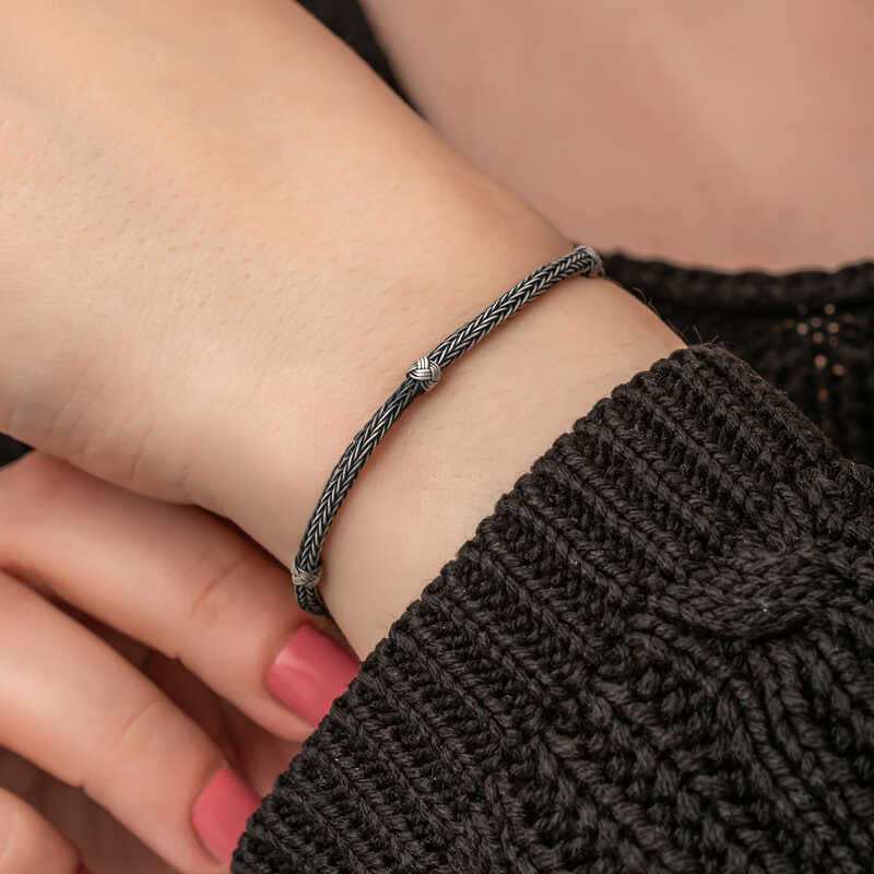 Sterling Silver Braided Bracelet - Artisan Kazaziye Weave